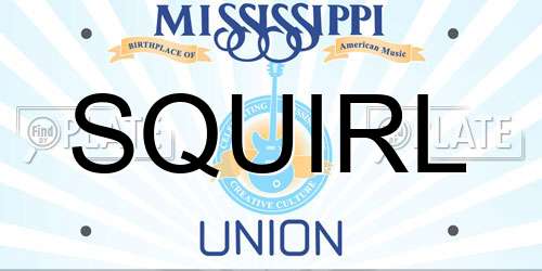 SQUIRL Mississippi License Plate