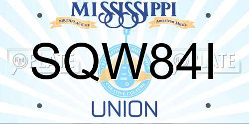 SQW84I Mississippi License Plate