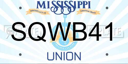 SQWB41 Mississippi License Plate