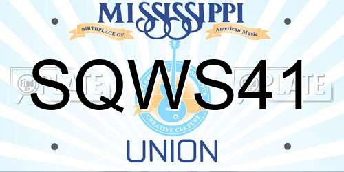 SQWS41 Mississippi License Plate