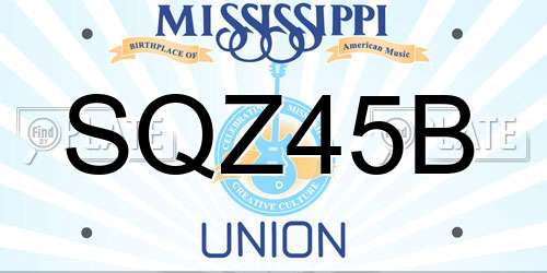SQZ45B Mississippi License Plate