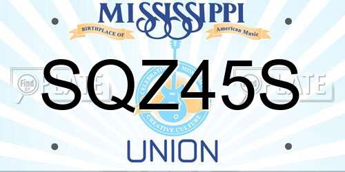SQZ45S Mississippi License Plate