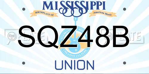 SQZ48B Mississippi License Plate