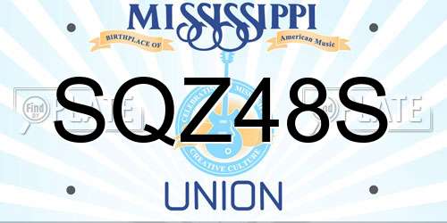 SQZ48S Mississippi License Plate