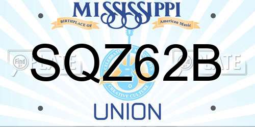 SQZ62B Mississippi License Plate