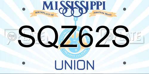 SQZ62S Mississippi License Plate
