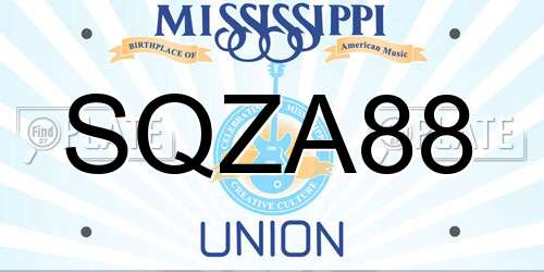 SQZA88 Mississippi License Plate