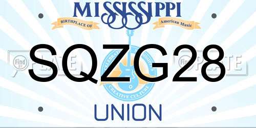 SQZG28 Mississippi License Plate