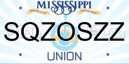 SQZOSZZ Mississippi License Plate
