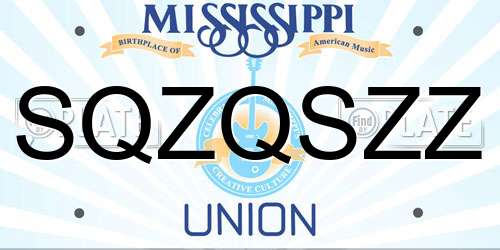 SQZQSZZ Mississippi License Plate