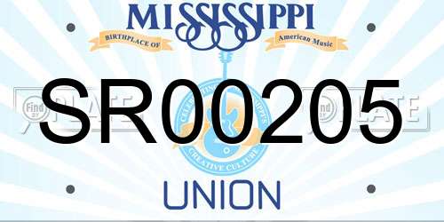SR00205 Mississippi License Plate