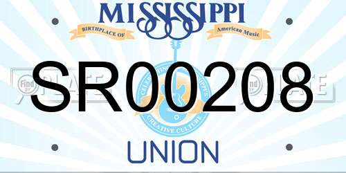 SR00208 Mississippi License Plate