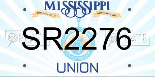 SR2276 Mississippi License Plate