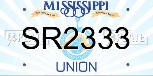 SR2333 Mississippi License Plate