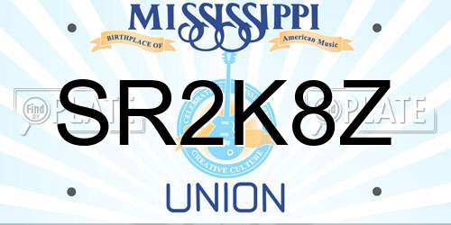 SR2K8Z Mississippi License Plate