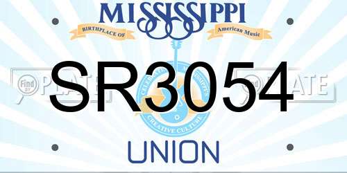 SR3054 Mississippi License Plate