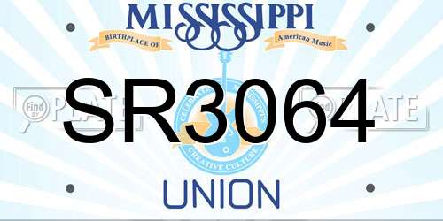 SR3064 Mississippi License Plate