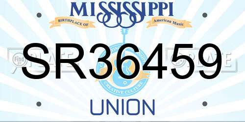 SR36459 Mississippi License Plate
