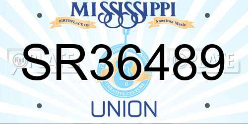 SR36489 Mississippi License Plate