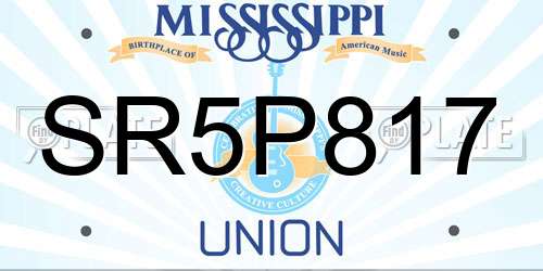 SR5P817 Mississippi License Plate