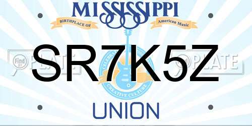 SR7K5Z Mississippi License Plate