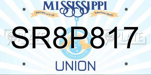SR8P817 Mississippi License Plate