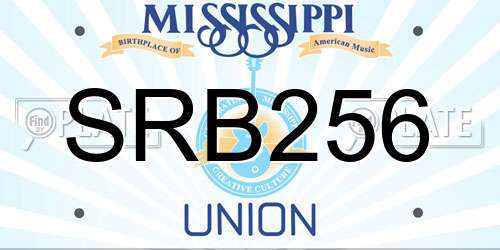 SRB256 Mississippi License Plate