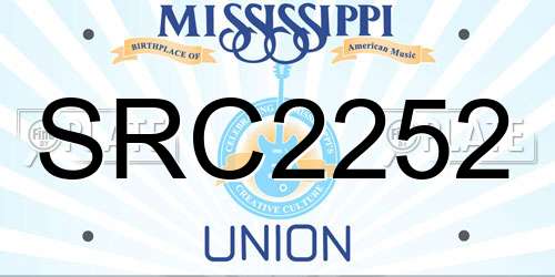 SRC2252 Mississippi License Plate
