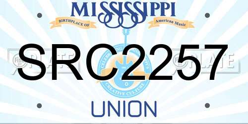 SRC2257 Mississippi License Plate