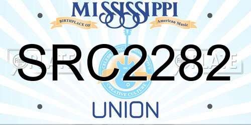 SRC2282 Mississippi License Plate