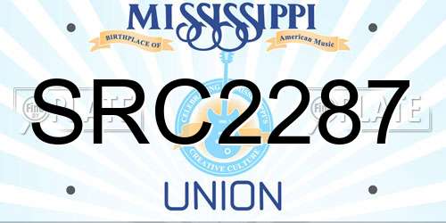 SRC2287 Mississippi License Plate