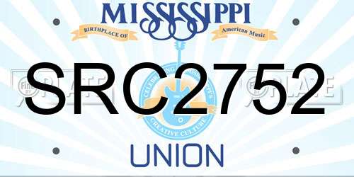 SRC2752 Mississippi License Plate