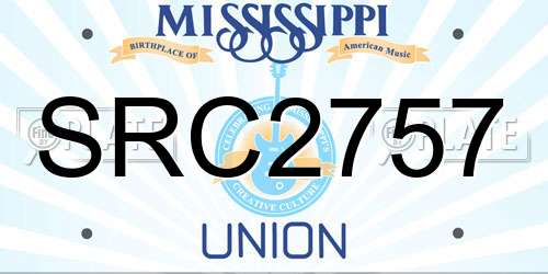 SRC2757 Mississippi License Plate