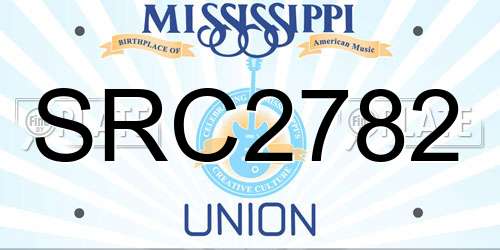 SRC2782 Mississippi License Plate