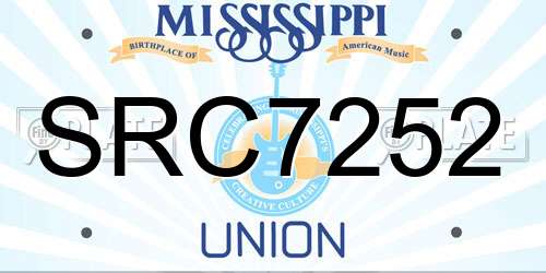 SRC7252 Mississippi License Plate