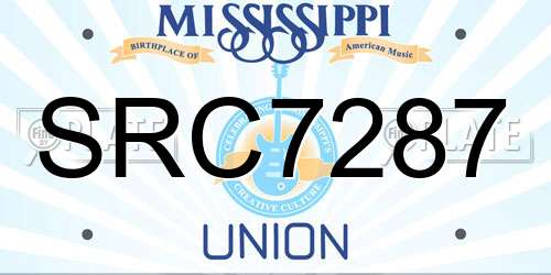 SRC7287 Mississippi License Plate