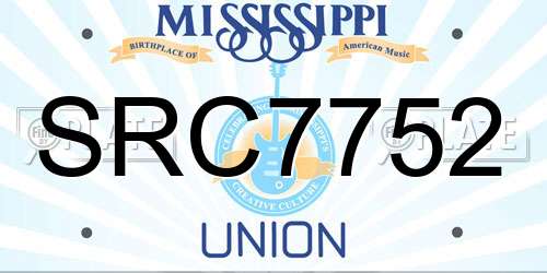 SRC7752 Mississippi License Plate