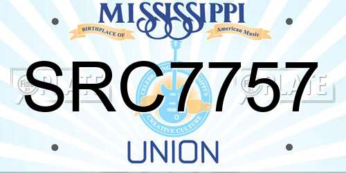 SRC7757 Mississippi License Plate