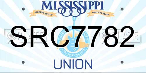 SRC7782 Mississippi License Plate