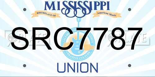 SRC7787 Mississippi License Plate