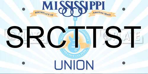 SRCTTST Mississippi License Plate