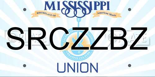 SRCZZBZ Mississippi License Plate