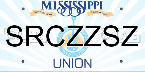 SRCZZSZ Mississippi License Plate