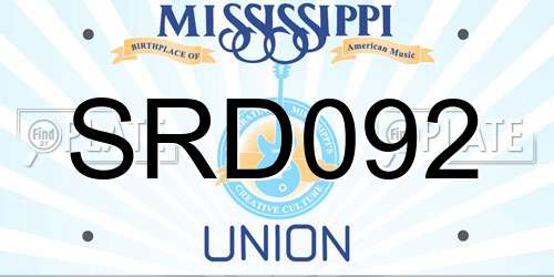 SRD092 Mississippi License Plate