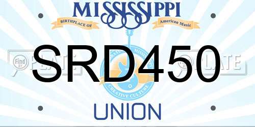 SRD450 Mississippi License Plate