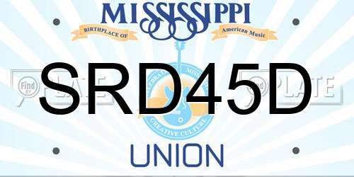 SRD45D Mississippi License Plate