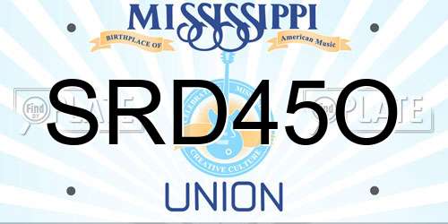 SRD45O Mississippi License Plate