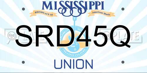 SRD45Q Mississippi License Plate