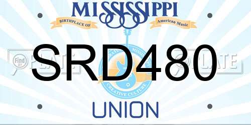 SRD480 Mississippi License Plate
