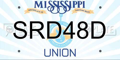 SRD48D Mississippi License Plate